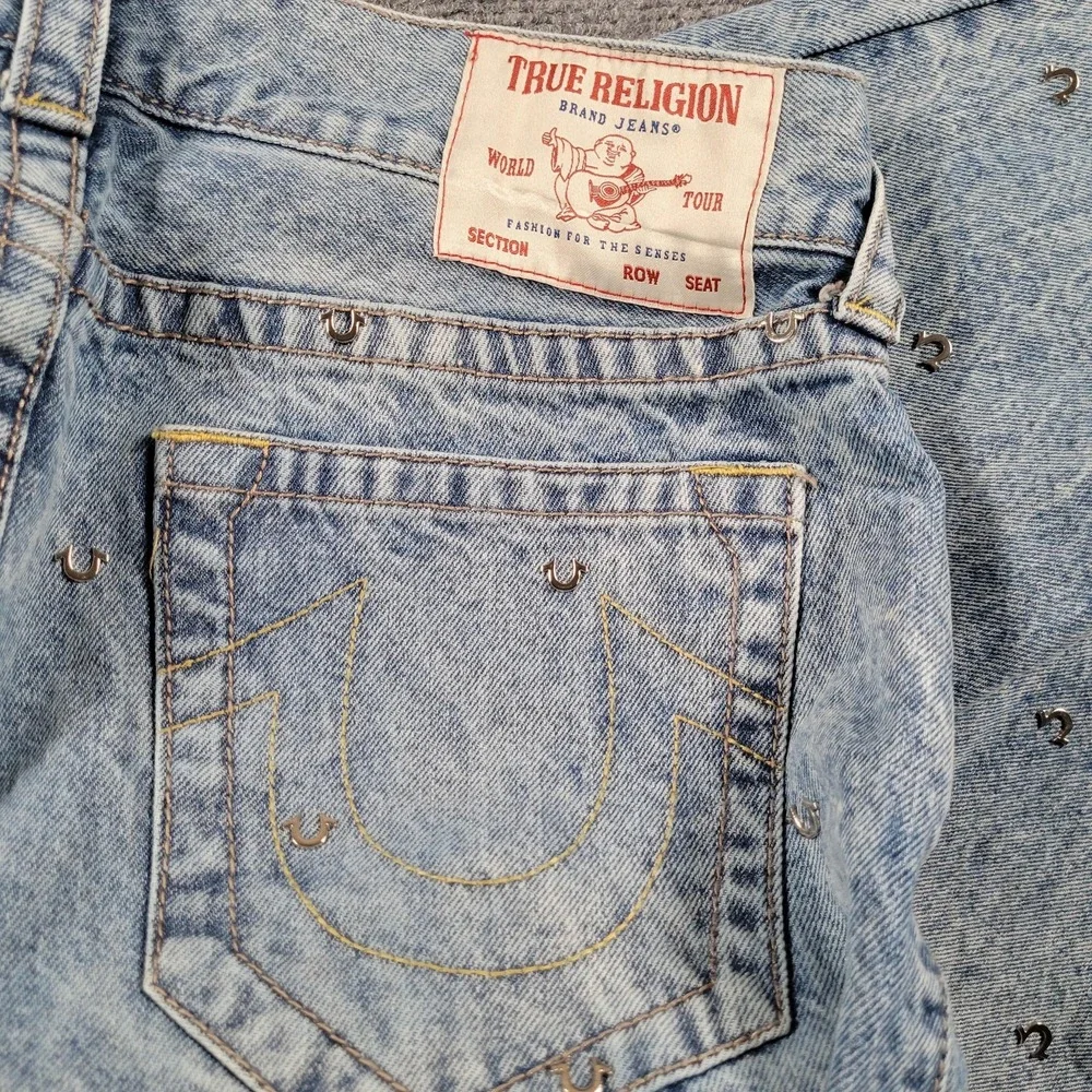 True‎ Religion Jeans Mens 31 Baggy Denim All Over Horseshoe Studded Vinny SN NF